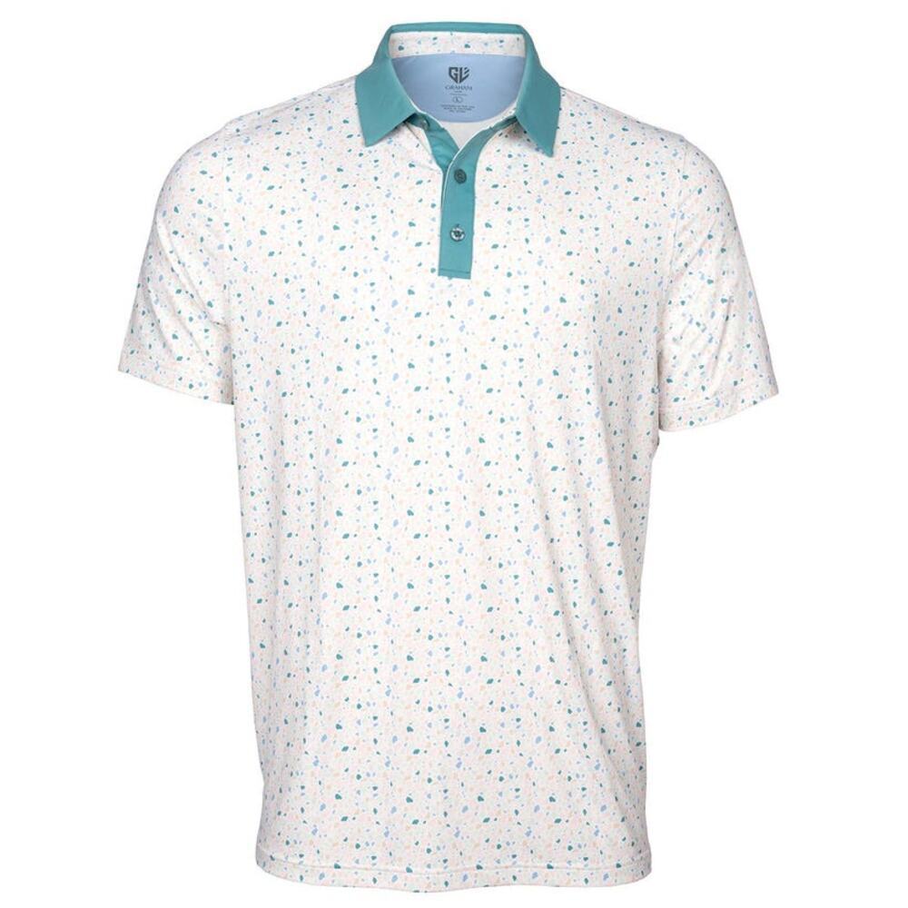 Graham Luxe Duncan Polo Golf Lightweight Short Sleeve Shirt Multi Loden NEW S